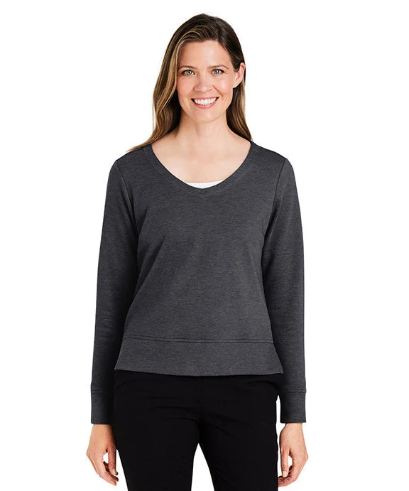 DG482W - Devon & Jones New Classics® Ladies Charleston Pullover Sweater | Black Melange