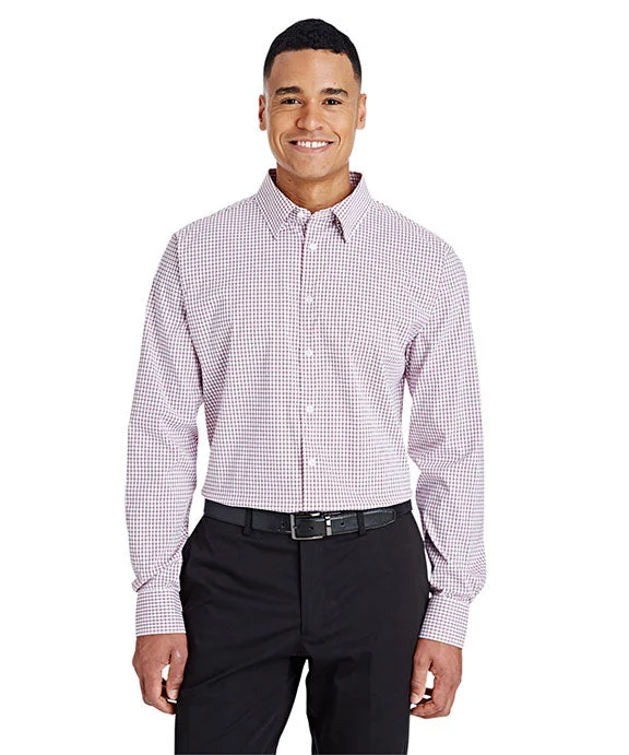 DG540 - Devon & Jones CrownLux Performance™ Mens Micro Windowpane Shirt | Burgundy/White