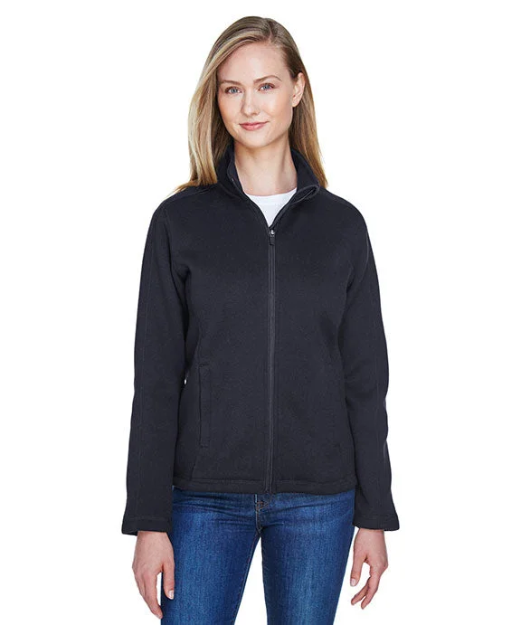 DG793W - Devon & Jones Ladies Bristol Full-Zip Sweater Fleece Jacket | Black