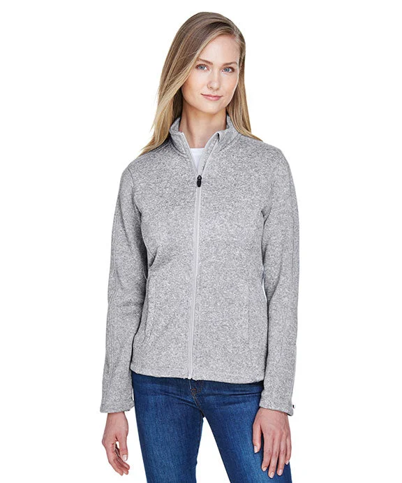 DG793W - Devon & Jones Ladies Bristol Full-Zip Sweater Fleece Jacket | Grey Heather