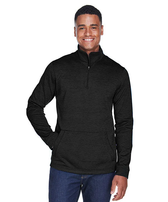 DG798 - Devon & Jones Mens Newbury Mélange Fleece Quarter-Zip | Black Heather