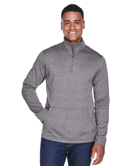 DG798 - Devon & Jones Mens Newbury Mélange Fleece Quarter-Zip | Dark Grey Heather