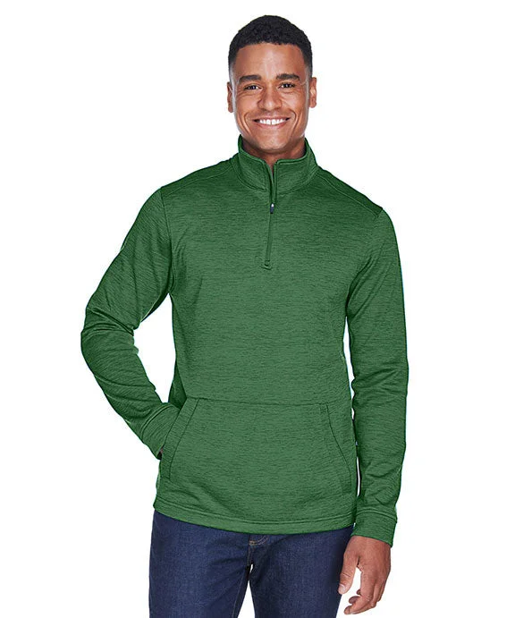 DG798 - Devon & Jones Mens Newbury Mélange Fleece Quarter-Zip | Forest Heather