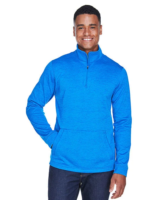 DG798 - Devon & Jones Mens Newbury Mélange Fleece Quarter-Zip | French Blue Heather