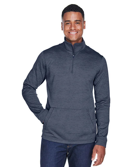 DG798 - Devon & Jones Mens Newbury Mélange Fleece Quarter-Zip | Navy Heather