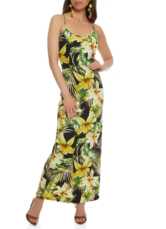 Haute Monde Floral Print Cami Maxi Dress