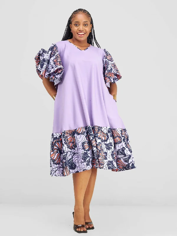 Oasis Flared Lilac Dress - Lilac