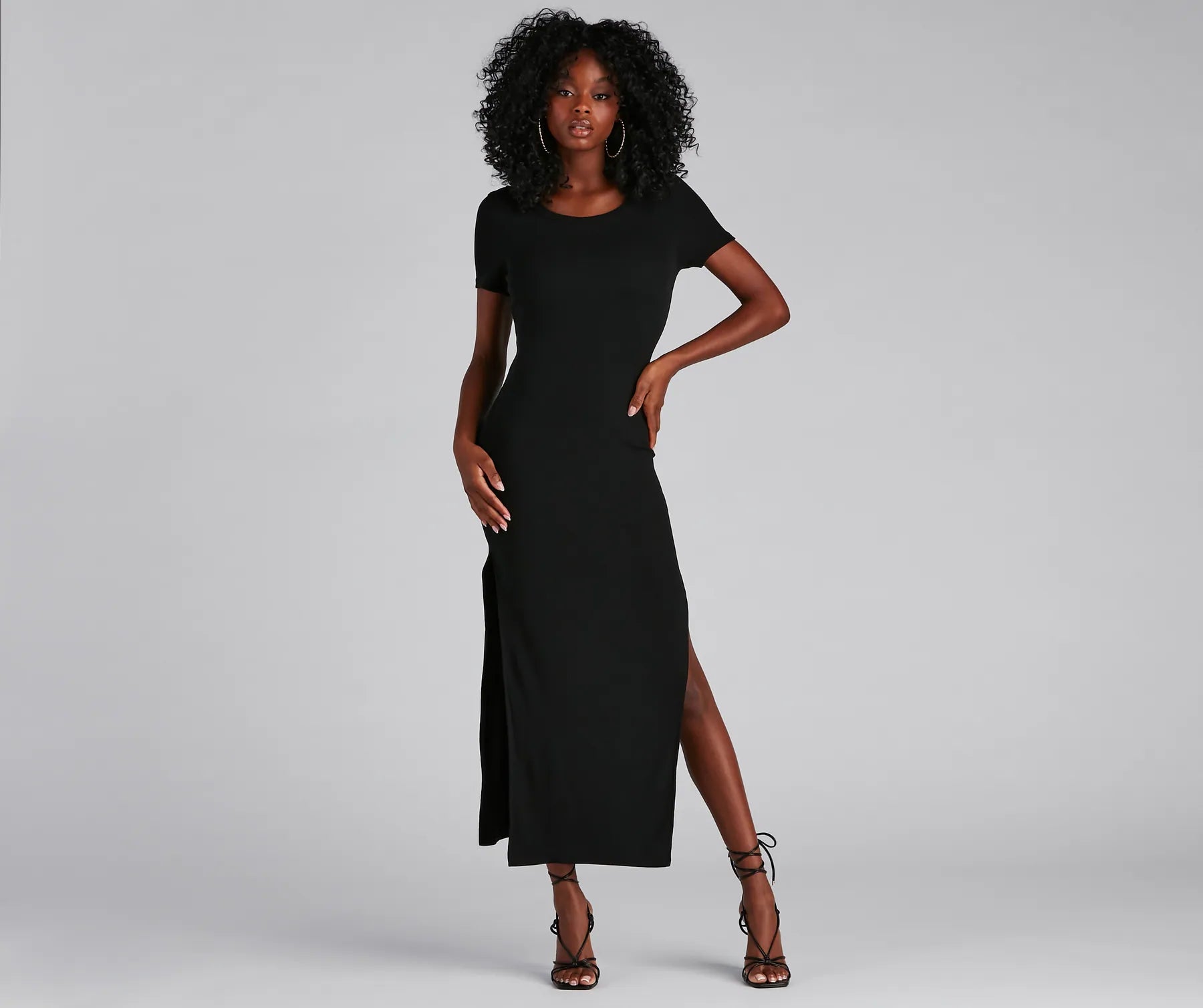 Effortless Mood Ribbed Knit Midi Dress