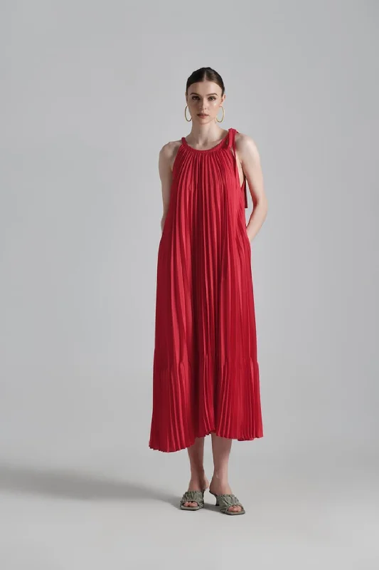 Noma Tunic Pleated Silk Midi Dress