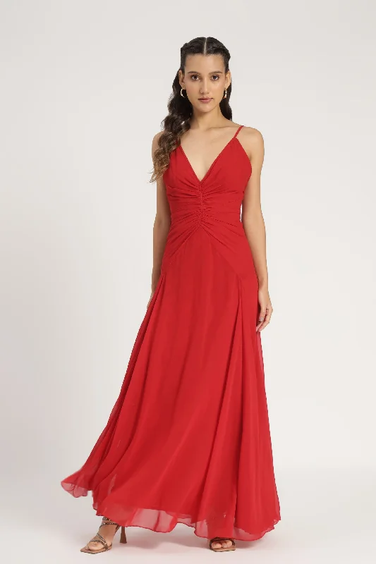 Whitley Maxi Dress in Red