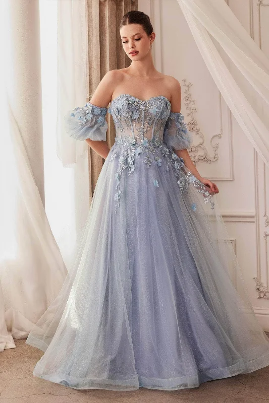 Andrea and Leo A1108 - Detachable Sleeve Sweetheart Ballgown