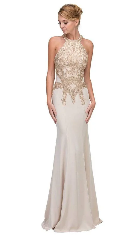 Eureka Fashion - 7033 Embroidered Appliqued Mermaid Gown