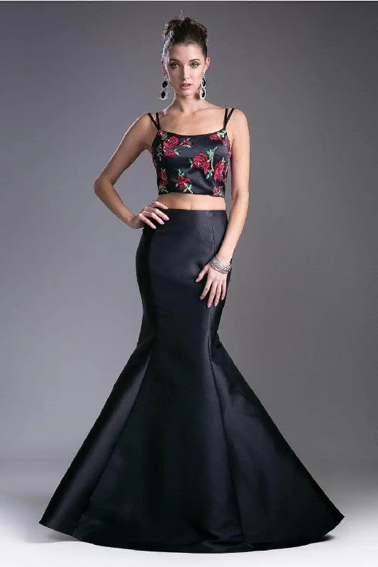 Ladivine KC1737 - Floral Two Piece Mermaid Gown