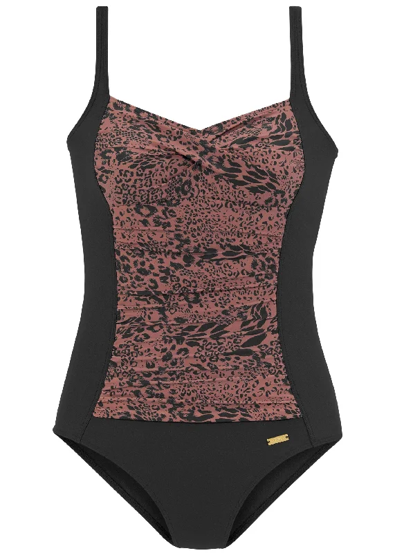 Ruched One-Piece - Abstract Leopard